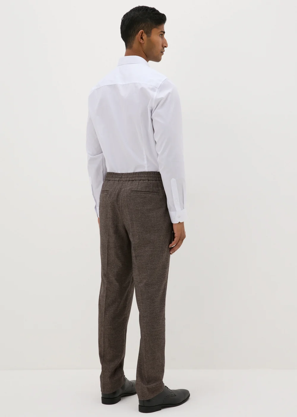 Taylor & Wright Heritage Brown Elasticated Slim Fit Trousers - 30 Waist 29 Leg Image 2
