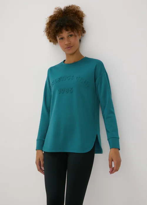 Souluxe Teal Slogan Sweatshirt - S Image 1