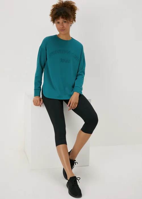 Souluxe Teal Slogan Sweatshirt - S Image 4