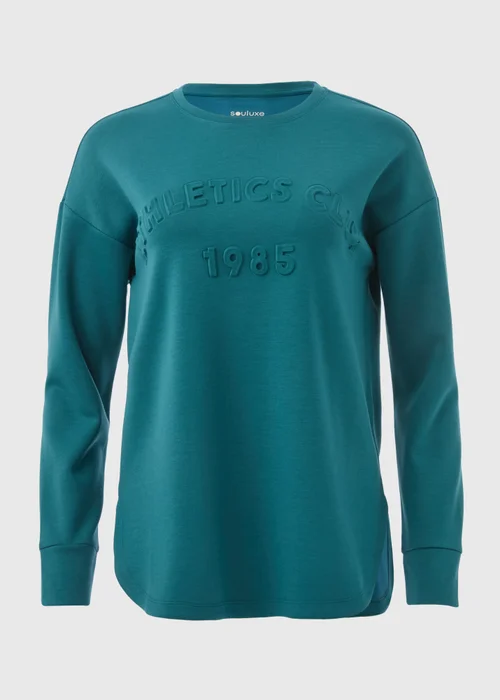 Souluxe Teal Slogan Sweatshirt - S Image 5