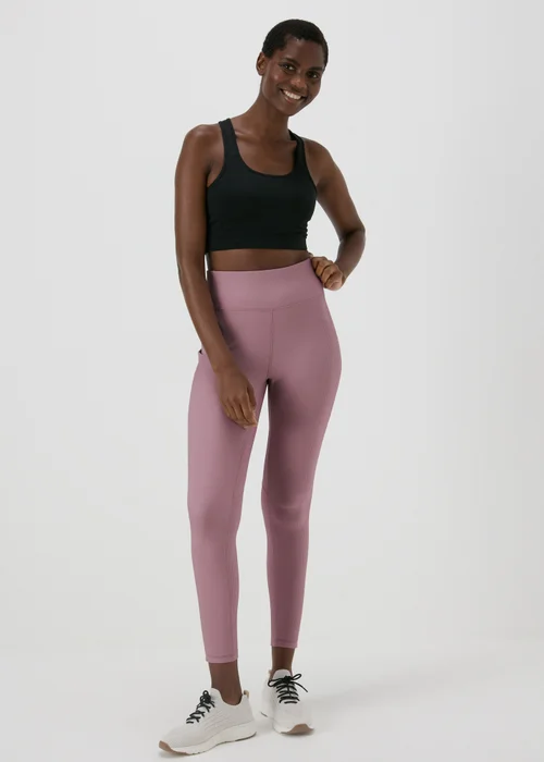 Souluxe Lilac Ribbed Sports Leggings - 8 Image 1
