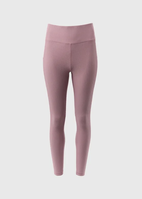 Souluxe Lilac Ribbed Sports Leggings - 8 Image 5