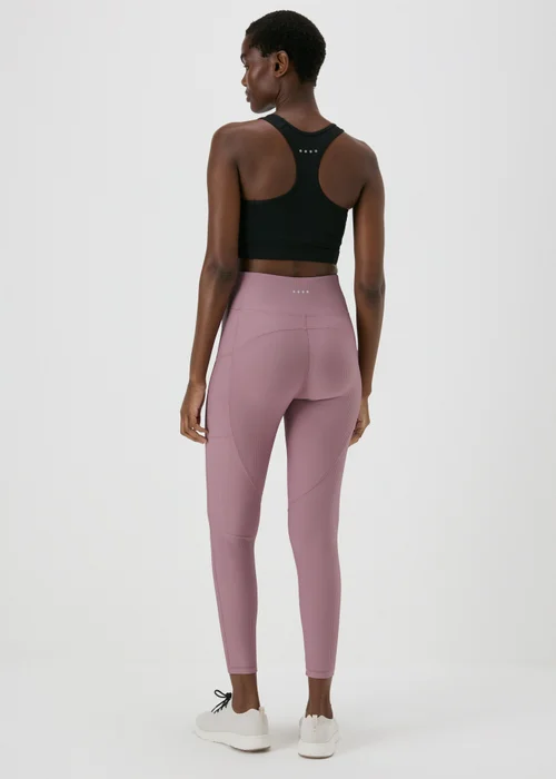 Souluxe Lilac Ribbed Sports Leggings - 8 Image 2