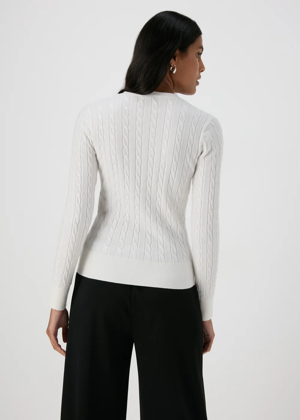 Cream Cable Knit Cardigan - 8 Image 2