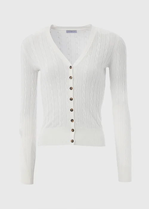 Cream Cable Knit Cardigan - 8 Image 5