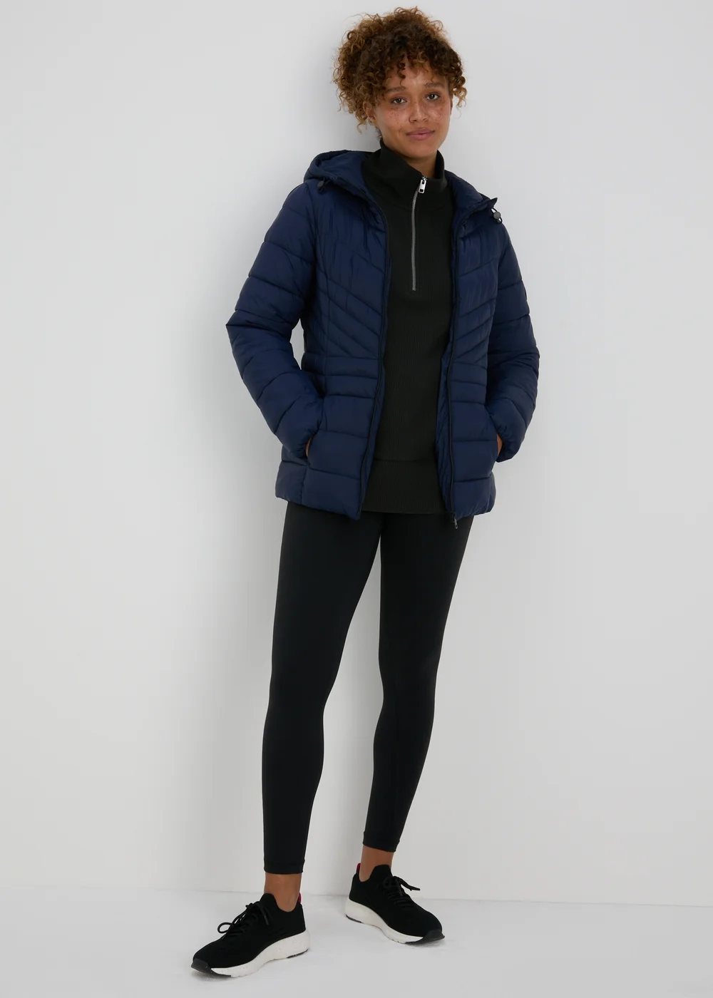 Souluxe Black Ribbed Half Zip Jumper - S Image 4