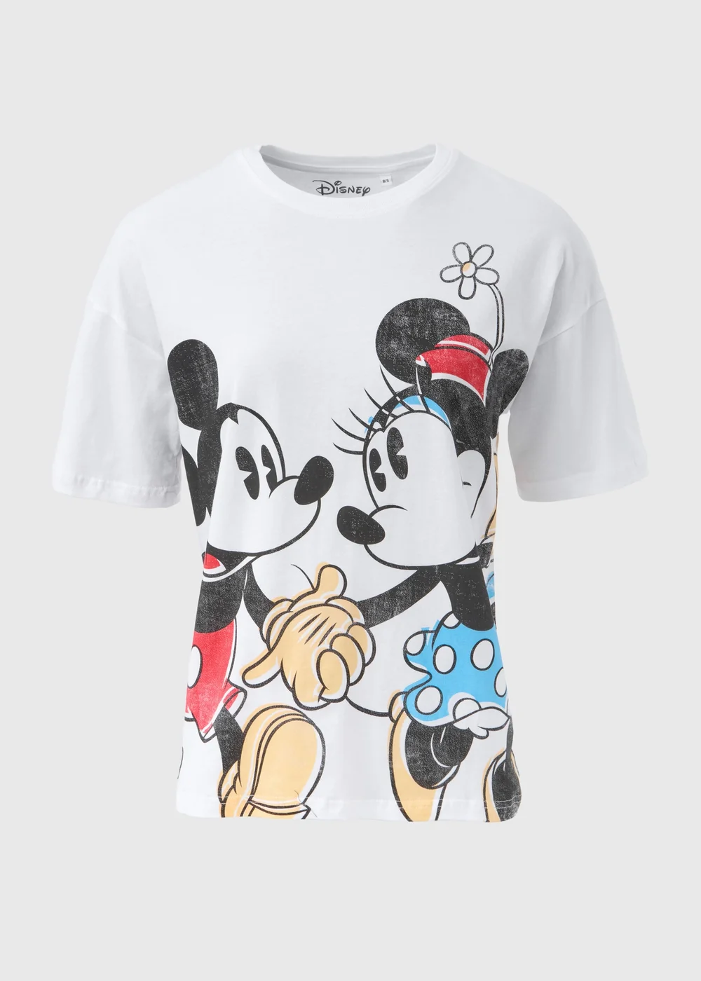Disney White Mickey & Minnie Love T-Shirt - S Image 5