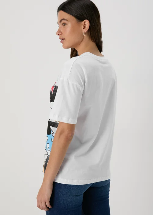 Disney White Mickey & Minnie Love T-Shirt - S Image 2