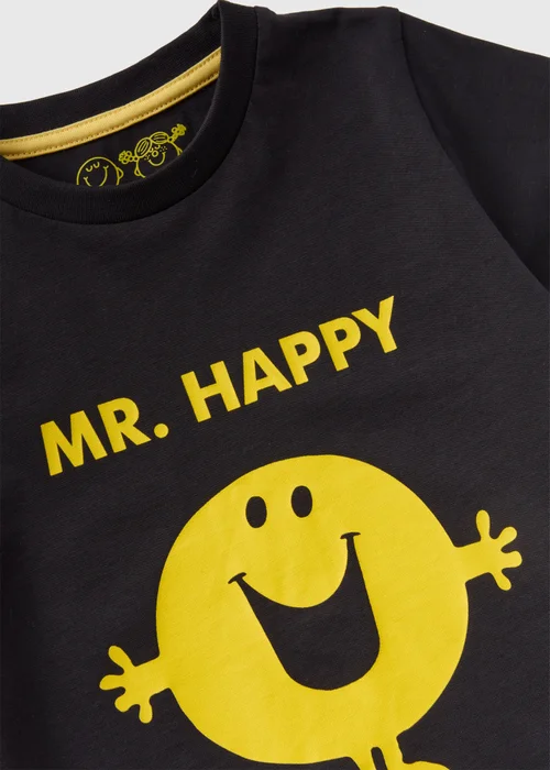 Kids Black Mr Happy T-Shirt (1-7yrs) - 1-1.5 Yrs Image 2
