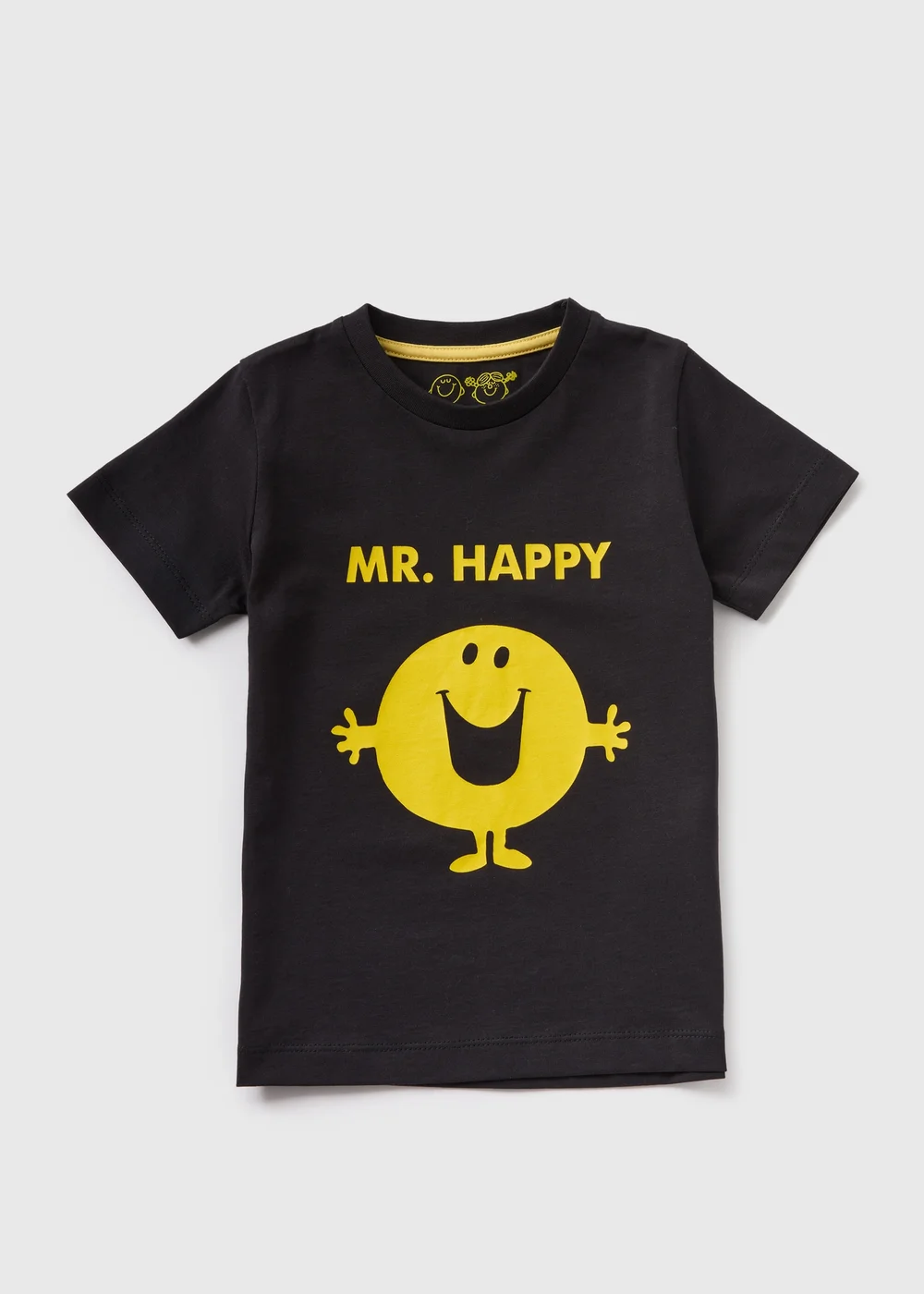 Kids Black Mr Happy T-Shirt (1-7yrs) - 1-1.5 Yrs Image 1