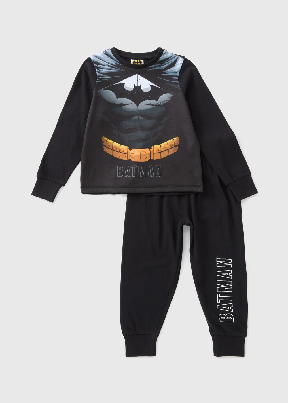 DC Comics Kids Black Batman Top & Bottoms Pyjama Set (1-7yrs) - 1 half year to 2 Image 1