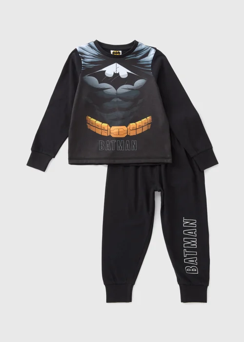 DC Comics Kids Black Batman Top & Bottoms Pyjama Set (1-7yrs) - 1 half year to 2 Image 1