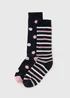 Navy Patterned Welly Socks - One Size Image 1