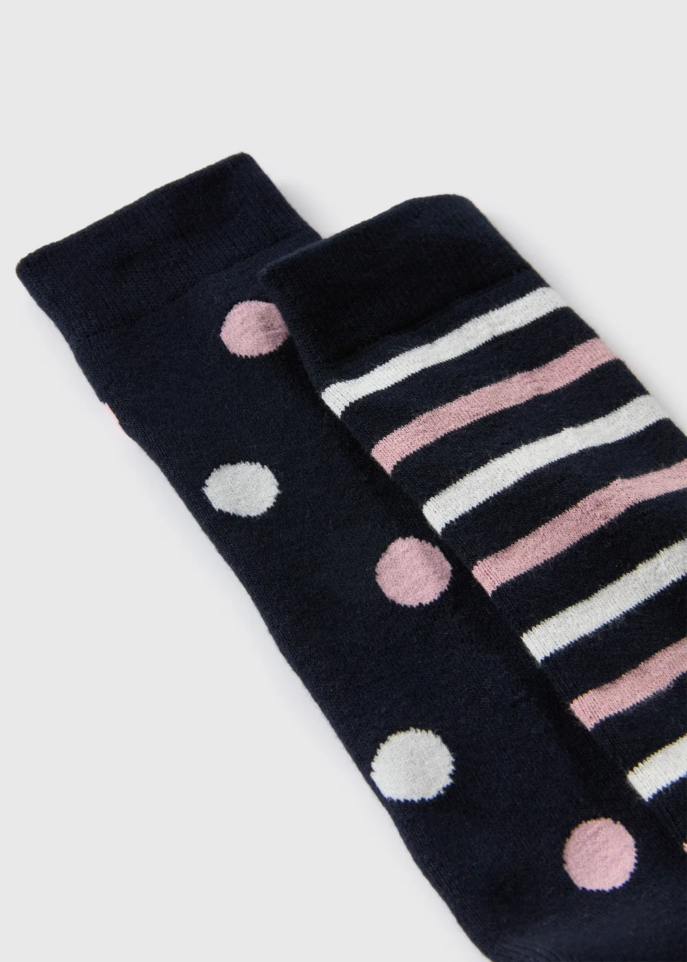 Navy Patterned Welly Socks - One Size Image 2