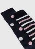 Navy Patterned Welly Socks - One Size Image 2