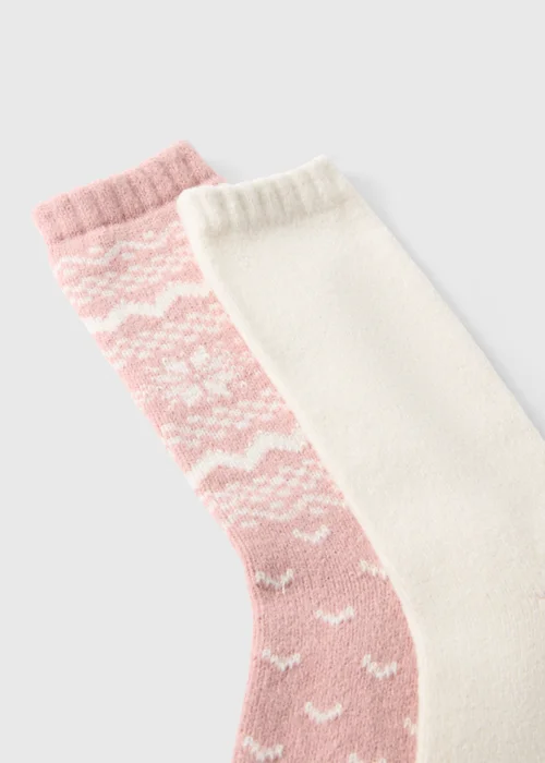 2 Pack Fairisle Boot Socks - One Size Image 2