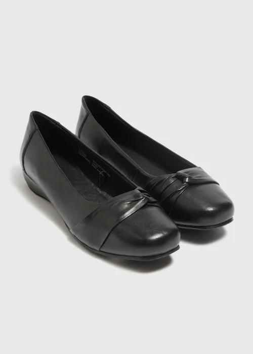 Black Square Toe Flats - Size 3 Image 1