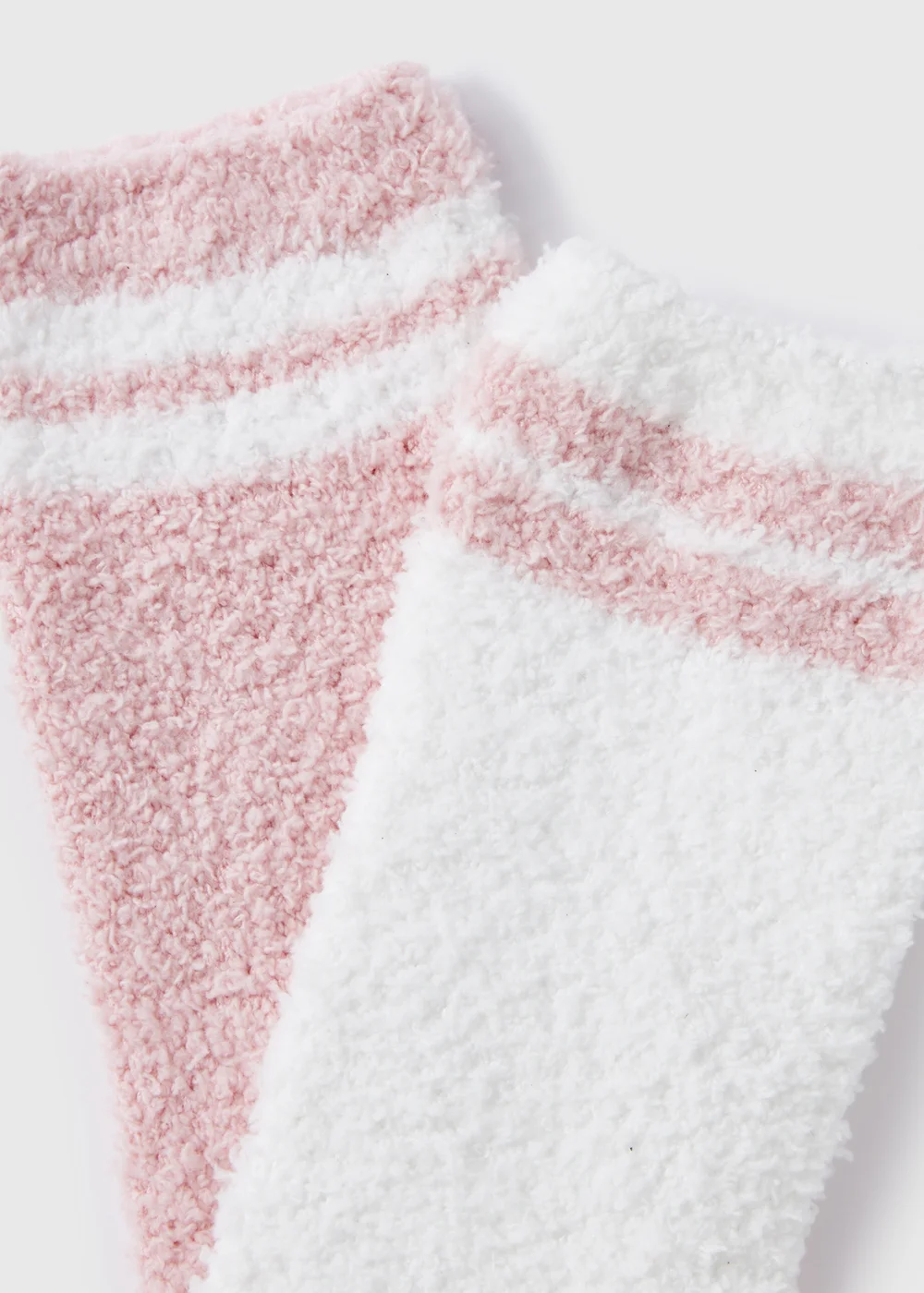 2 Pack Cream & Pink Cosy Socks - One Size Image 2