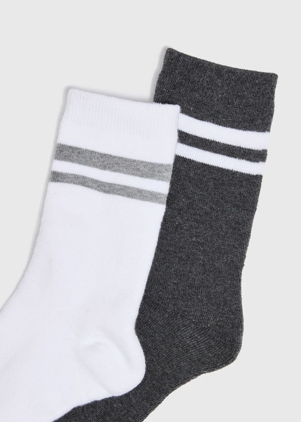 2 Pack Grey Stripe Thermal Socks - One Size Image 2