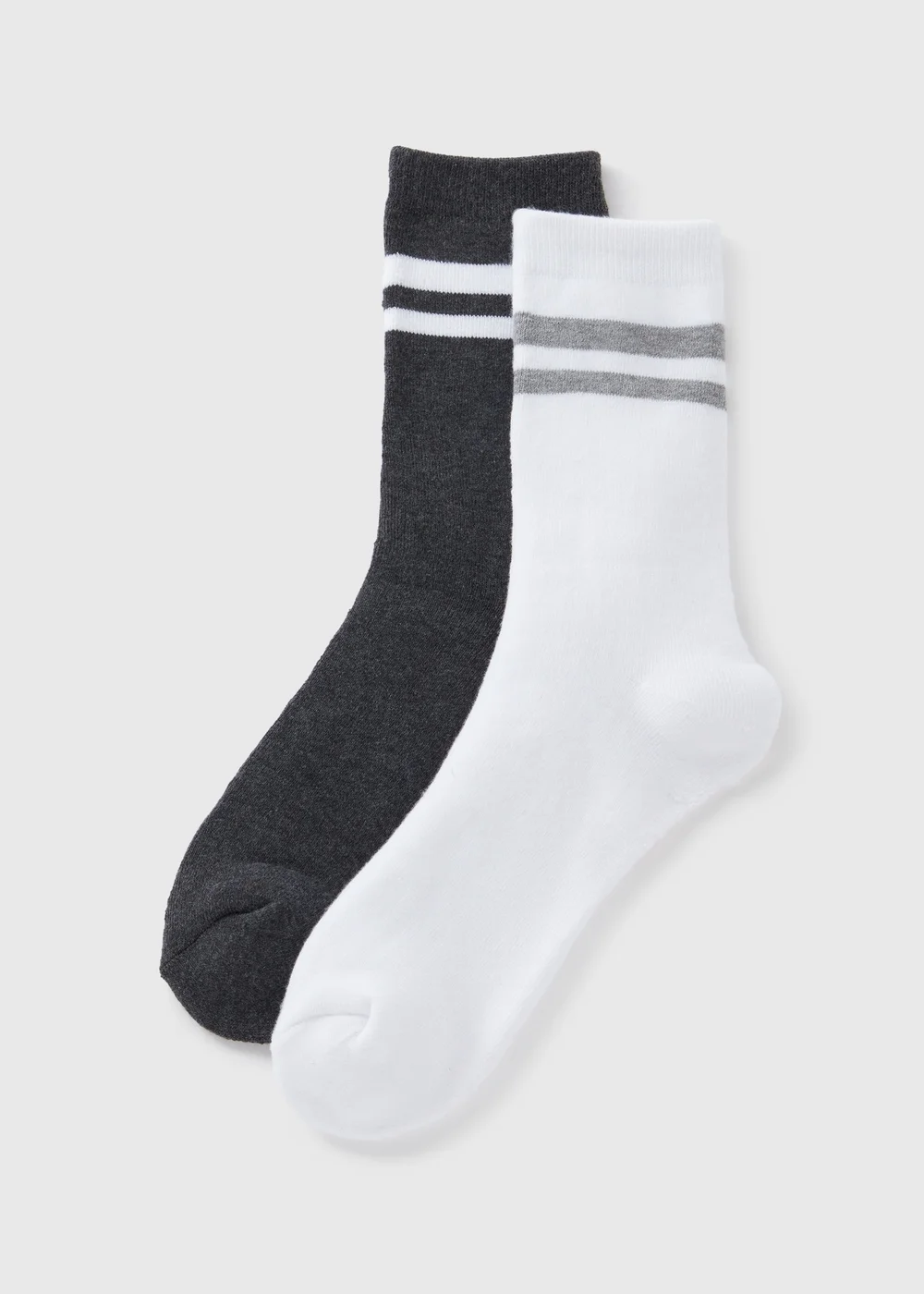 2 Pack Grey Stripe Thermal Socks - One Size Image 1