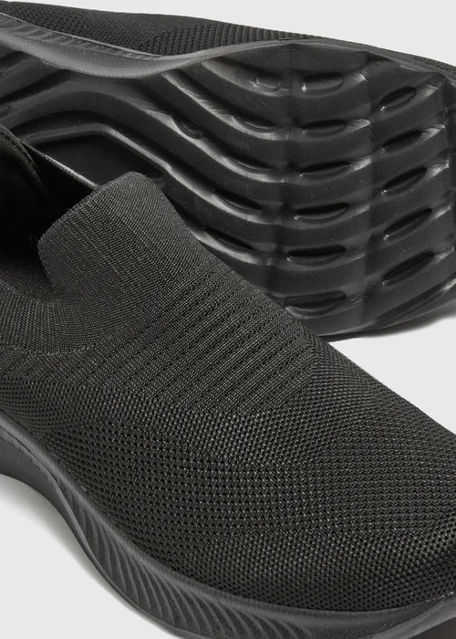 Black Knit Slip On Trainers - Size 3 Image 2