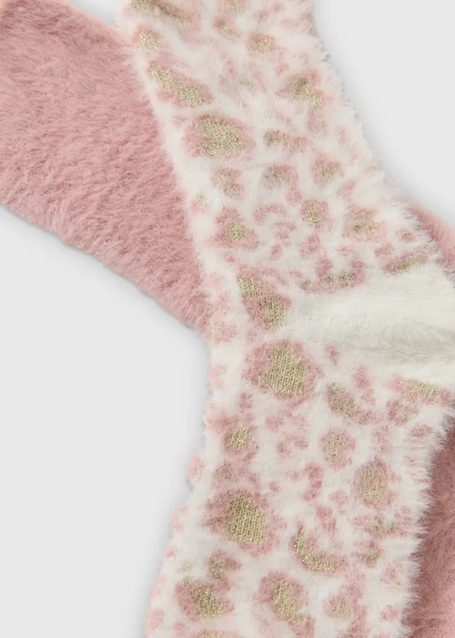 2 Pack Pink Cosy Animal Socks - One Size Image 2