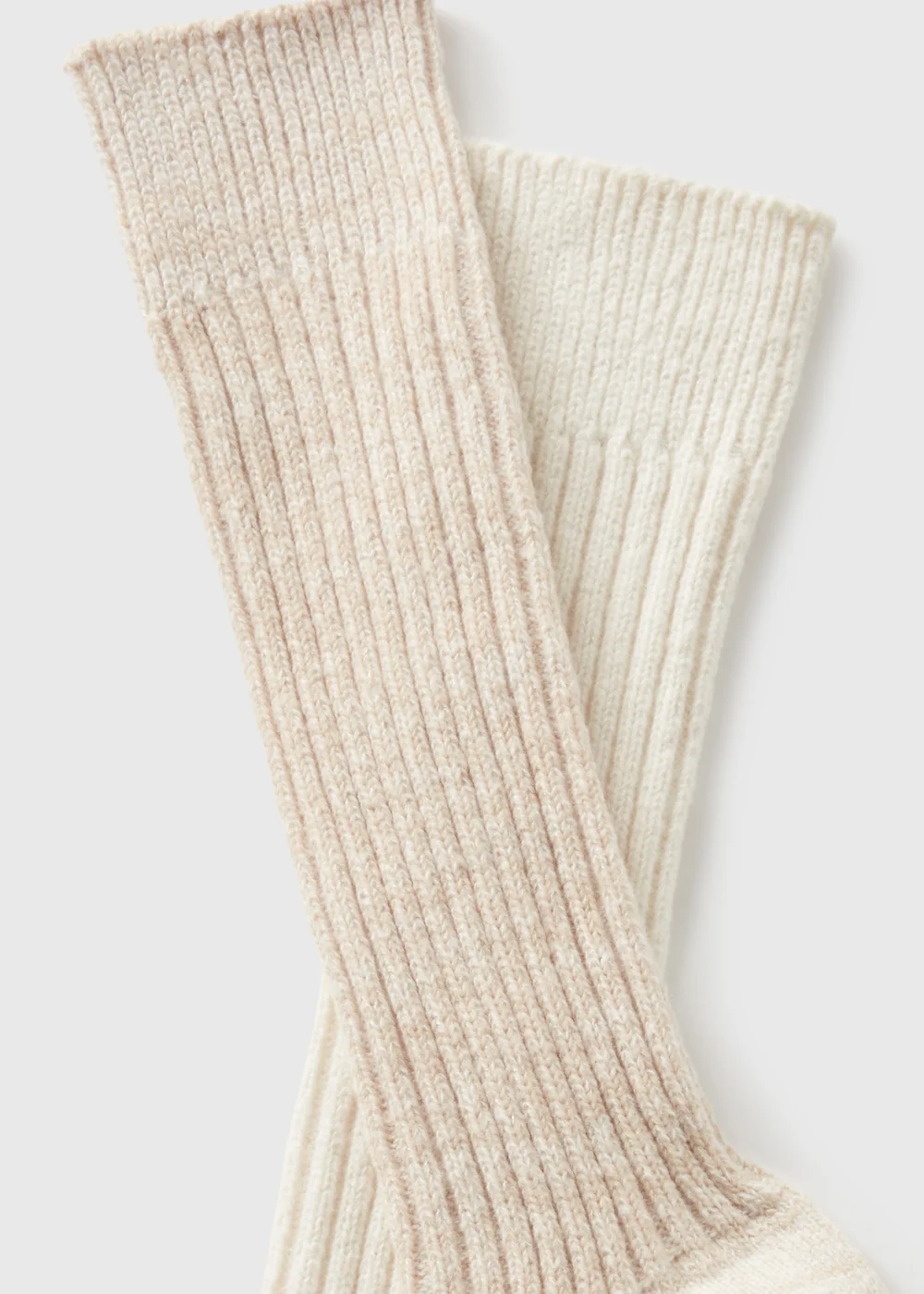 2 Pack Cream Slouch Socks - One Size Image 2