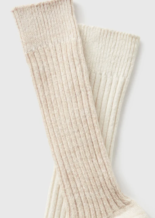 2 Pack Cream Slouch Socks - One Size Image 2
