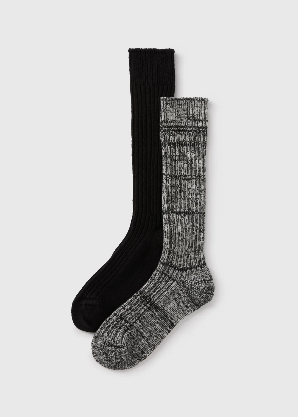 2 Pack Black Slouch Socks - One Size Image 1