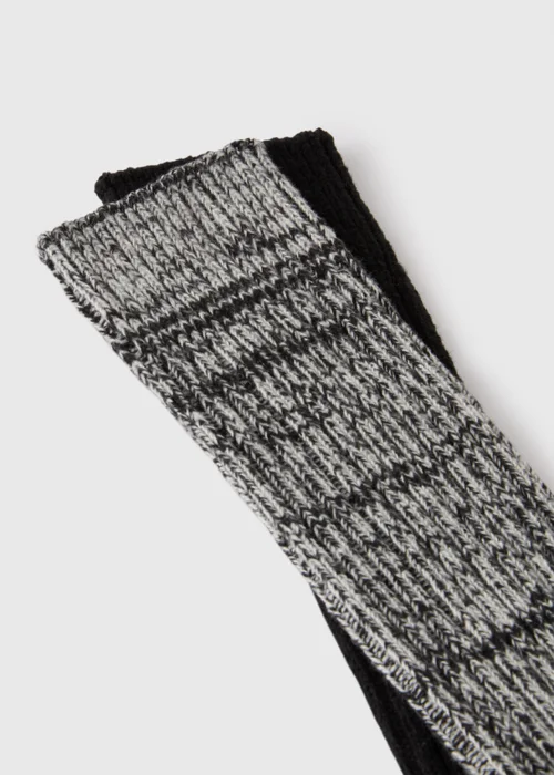 2 Pack Black Slouch Socks - One Size Image 2