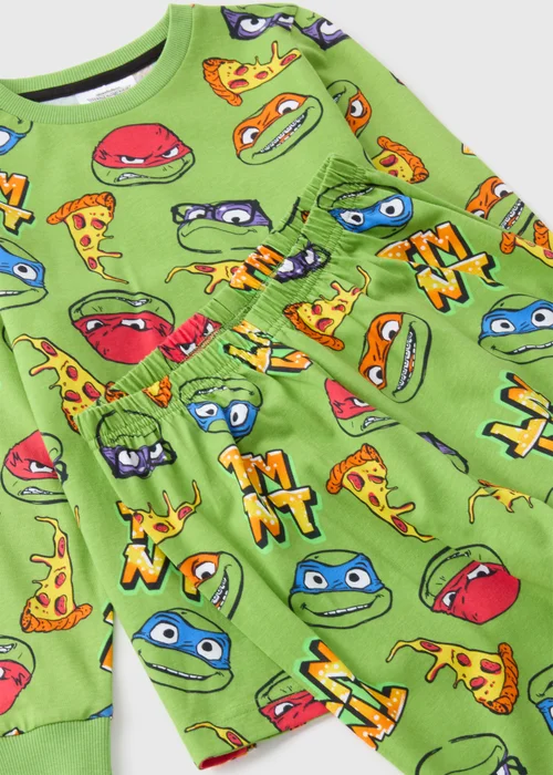 Ninja Turtles Boys Green Pyjama Set (4-12yrs) - Age 4 Years Image 2