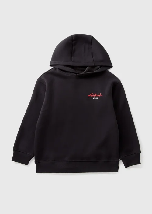 Boys Black Printed Authentic Hoodie (7-15yrs) - 7 Yrs Image 1