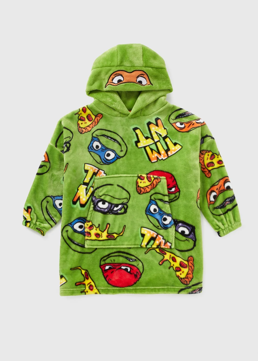 Ninja Turtles Boys Green Snuggle Hoodie (3-13yrs) - Small Image 1