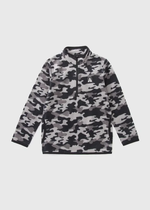 Boys Grey Camouflage Fleece Jumper (7-15yrs) - 7 Yrs Image 1