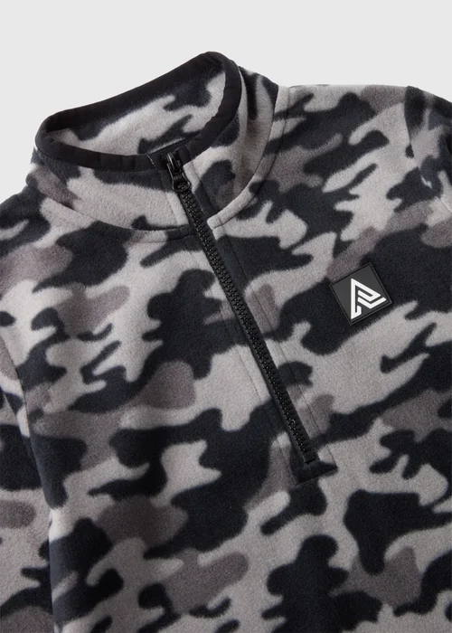Boys Grey Camouflage Fleece Jumper (7-15yrs) - 7 Yrs Image 2