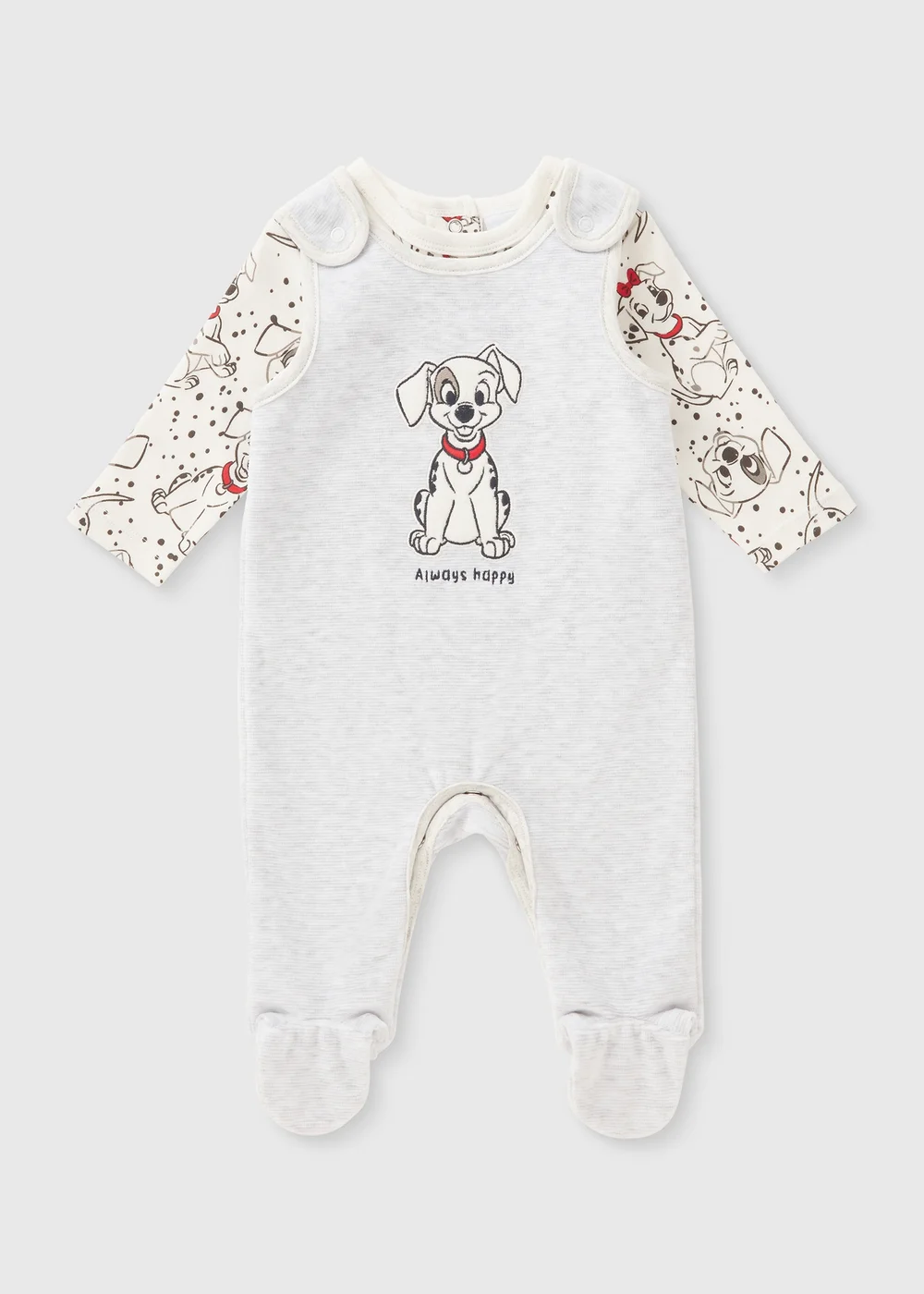 Disney Baby Cream Dalmatians Dungaree & Bodysuit Set (Newborn-18mths) - 0-3 months Image 1