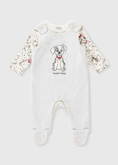 Disney Baby Cream Dalmatians Dungaree & Bodysuit Set (Newborn-18mths) - 0-3 months Image 1