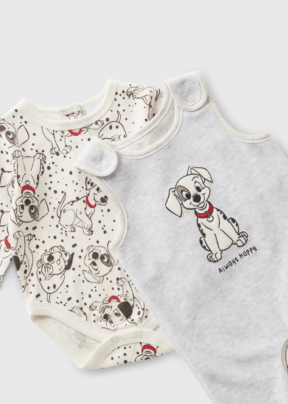 Disney Baby Cream Dalmatians Dungaree & Bodysuit Set (Newborn-18mths) - 0-3 months Image 2