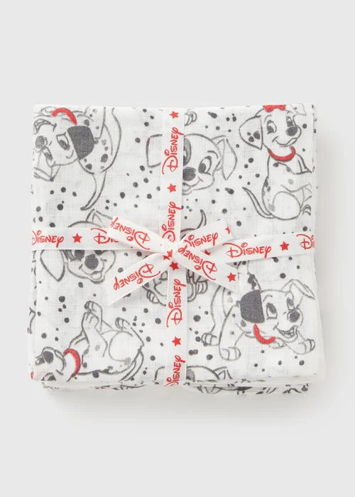 Disney 2 Pack Baby Cream Dalmatians Muslin Cloths - One Size Image 1