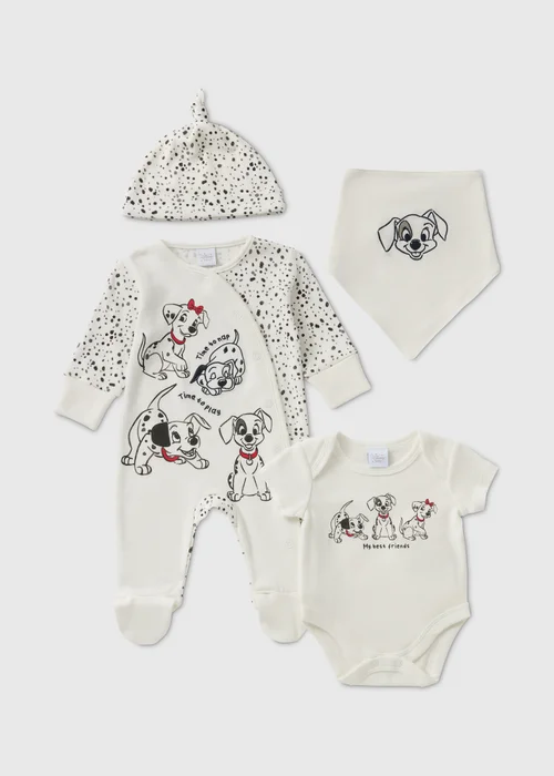 4 Piece Disney Baby Cream Dalmatians Starter Pack (Newborn-9mths) - Age 0 - 3 Months Image 1