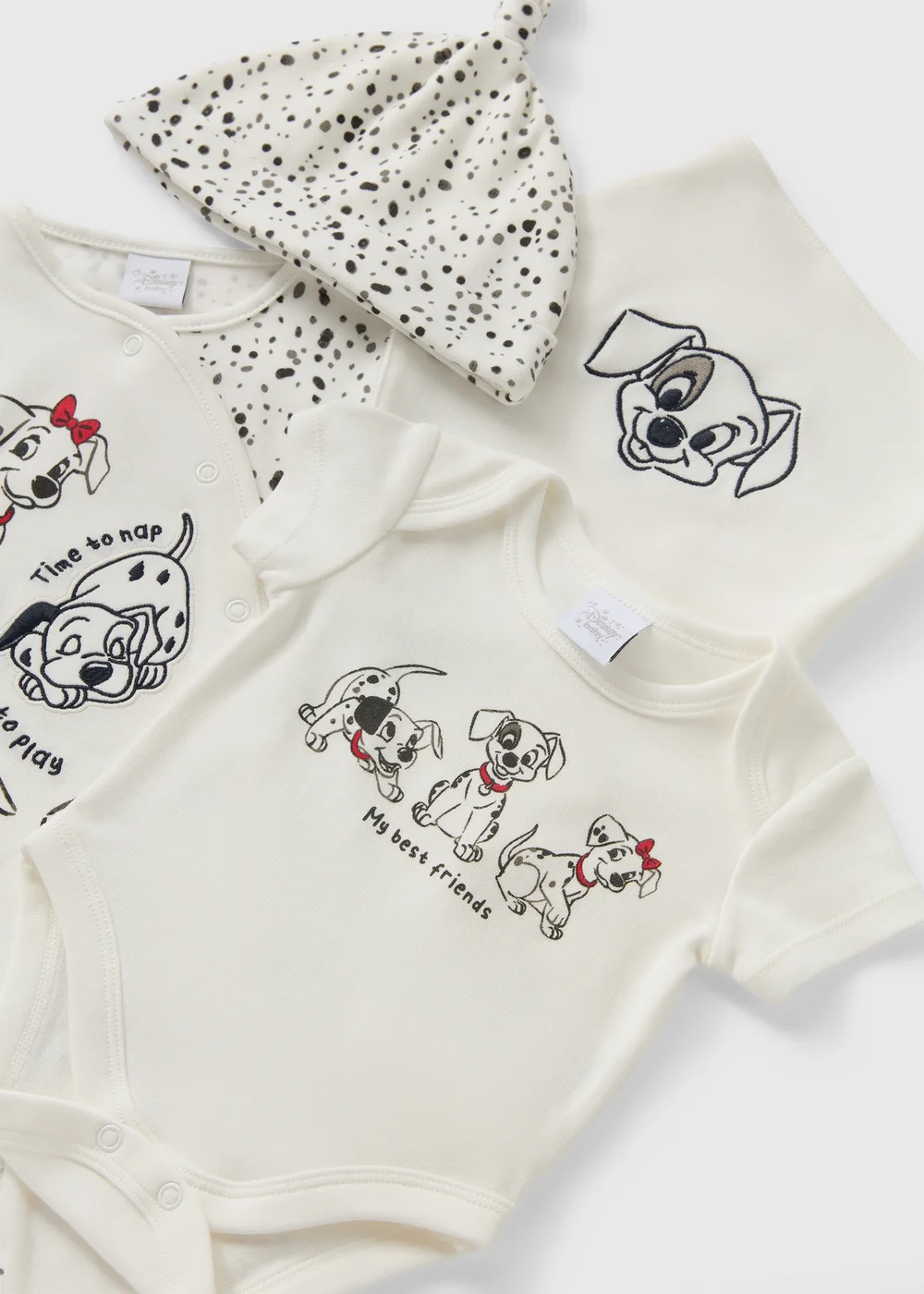 4 Piece Disney Baby Cream Dalmatians Starter Pack (Newborn-9mths) - Age 0 - 3 Months Image 2