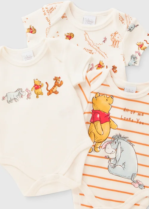 3 Pack Winnie The Pooh Baby Bodysuits (Newborn-18mths) - 0-3 months Image 2