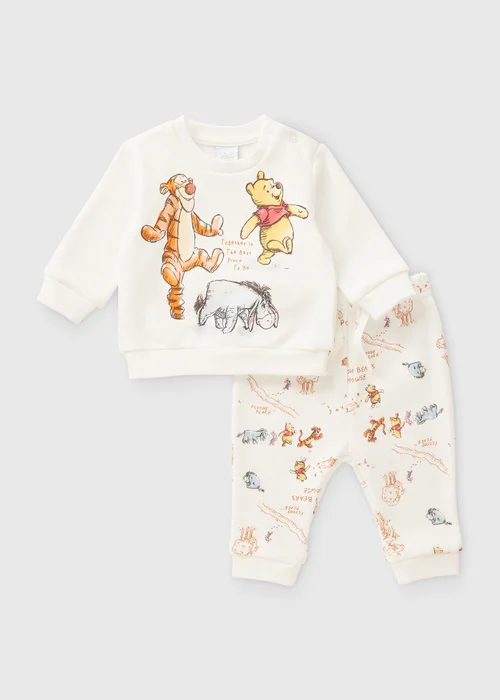 Winnie The Pooh Baby Cream Sweatshirt & Jogging Bottoms Set (Newborn-18mths) - Age 0 - 3 Months Image 1
