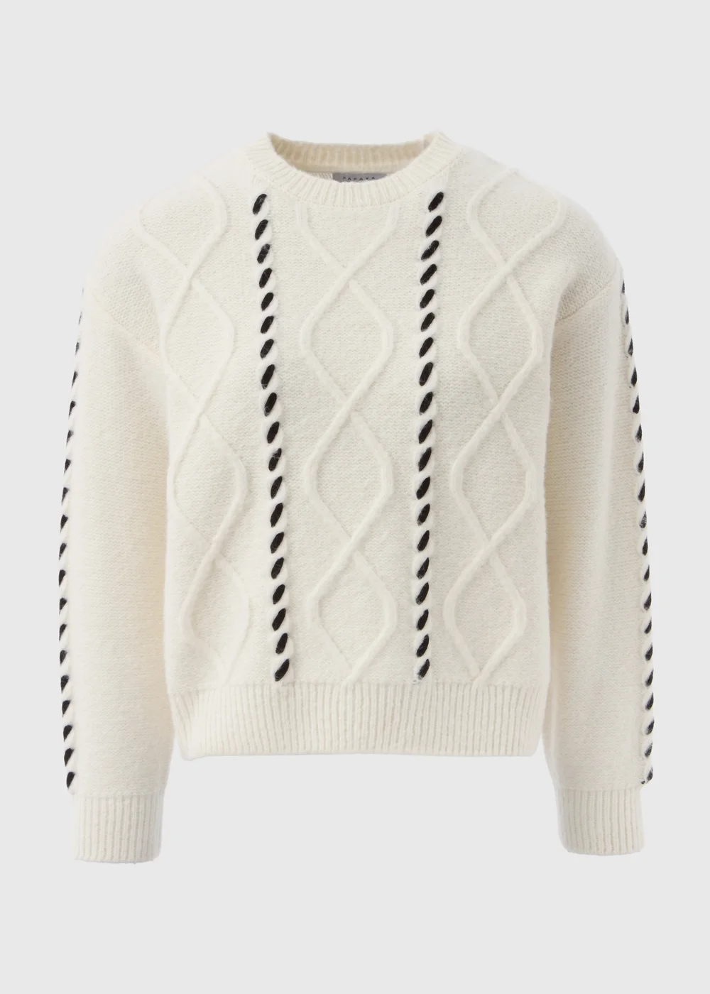 Cream Lace Up Detail Jumper - XS Image 4