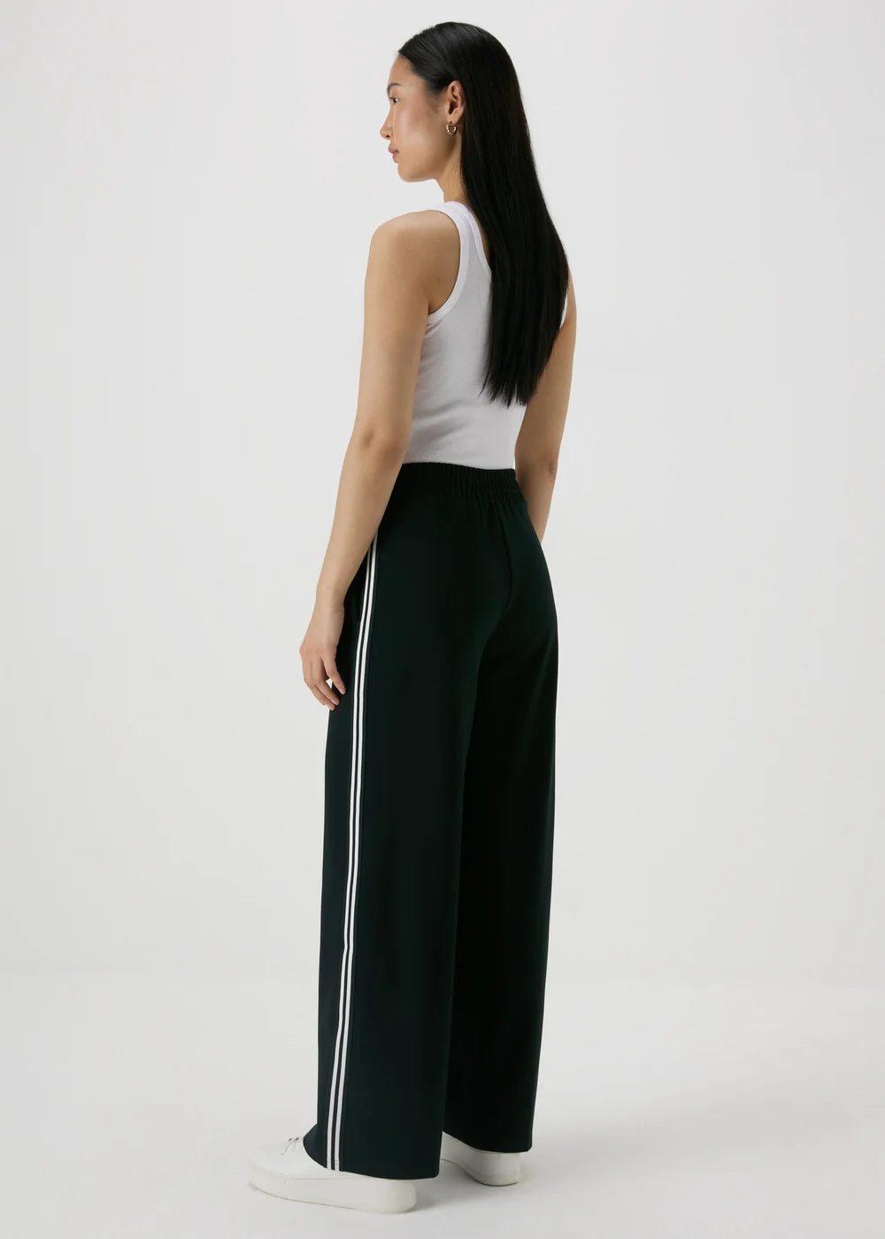 Black Side Stripe Wide Leg Trousers - 8 Image 2