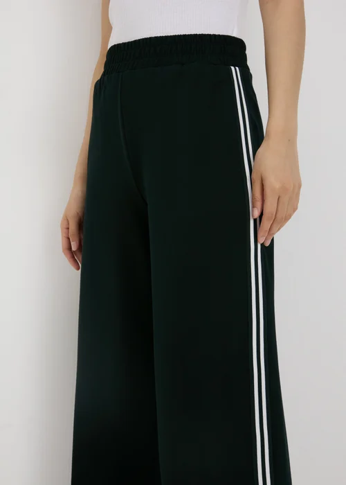 Black Side Stripe Wide Leg Trousers - 8 Image 3
