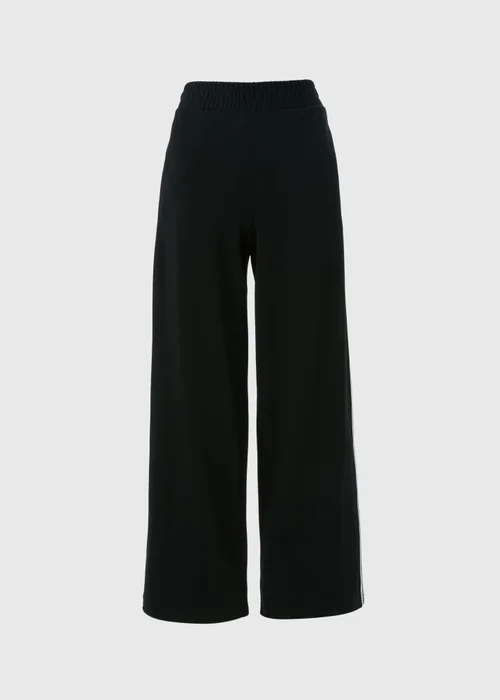 Black Side Stripe Wide Leg Trousers - 8 Image 5