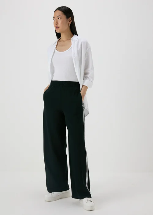 Black Side Stripe Wide Leg Trousers - 8 Image 4