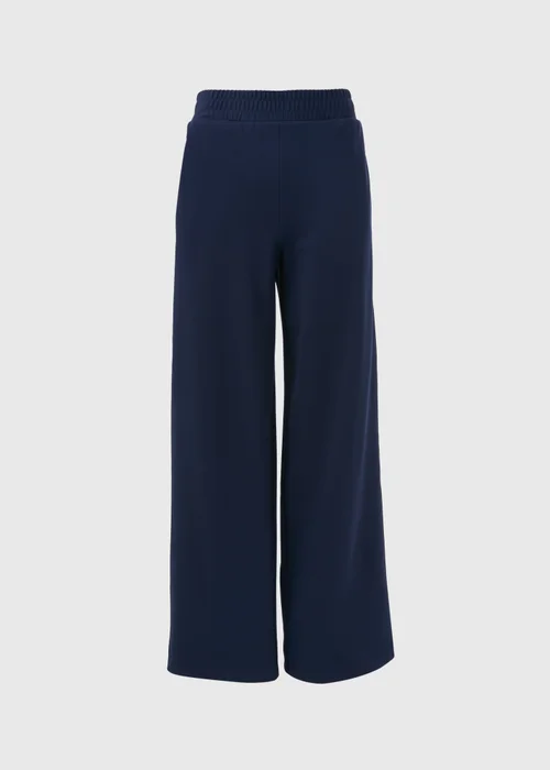 Navy Side Stripe Wide Leg Trousers - 8 Image 5