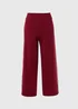 Burgundy Straight Leg Trousers - Size 8 Image 1